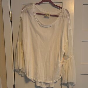 Cream Long Sleeve Women's Top
